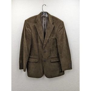 Meeting Street Mens Corduroy Blazer Size 40R 2 Button Brown Long Sleeve